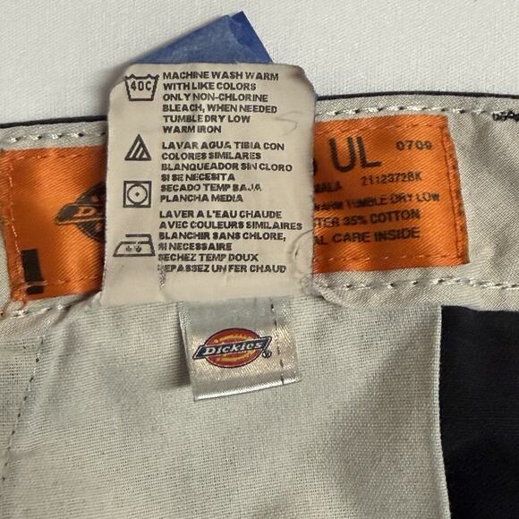 Dickies Mens Black Chino Work Pants Size 36UL Regular Fit-Cargo Zipper Pockets - Picture 11 of 14